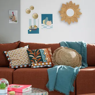 La Redoute Interieurs Plaid in katoen met franjes, Panama