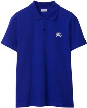Burberry Equestrian Knight cotton polo shirt - men - Cotton - S - Blue