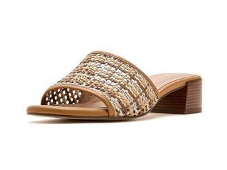 Cole Haan Calli Single Band Block Heel Womens Dress Sandals Neutral Woven/Biscuit : 10.5 B - Medium, Textile