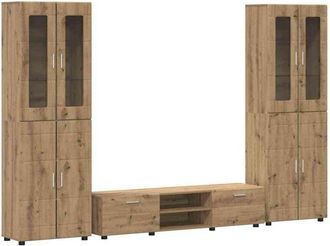 vidaXL Conjunto De Mueble De Tv Roble Artesanal Madera De Ingenier&iacute;a Vidaxl