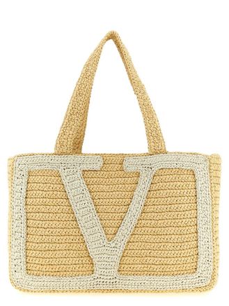 Valentino Garavani Natural/White Viva Superstar Large Tote