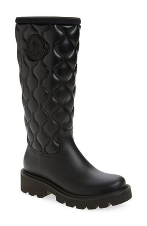 Moncler Kickstream Quilted Rain Boot in Black at Nordstrom, Size 11Us