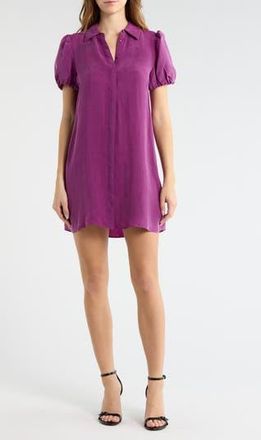 Alice & Olivia Jem Puff Sleeve Shirtdress in Boysenberry at Nordstrom Rack, Size X-Small