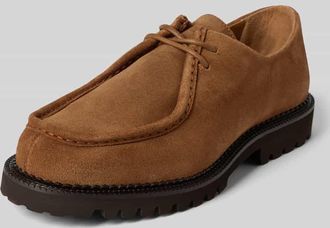 Selected Schn&uuml;rschuhe aus echtem Veloursleder Modell HECTOR in Cognac, Gr&ouml;&szlig;e 40