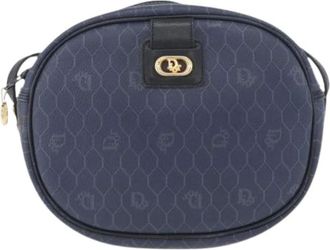 Dior Pre-owned Cross Body Bags, female, Blue, Size: ONE SIZE Pre-owned Vintage honeycomb shoulder bag