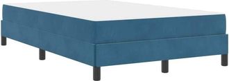 vidaXL Cama Box Spring Con Colch&oacute;n Azul Oscuro 120 X 210 Cm Terciopelo Vidaxl