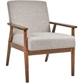 Beliani Beliani - Poltrona da salotto con rivestimento in tessuto grigio scuro con struttura in legno Esrum