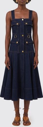 Zimmermann Abito midi in denim di cotone
