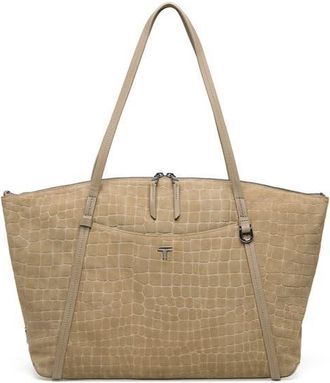 Tumi Q Leather Tote in Wheat Croc Suede at Nordstrom