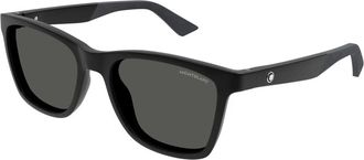 Montblanc Zonnebril - Heren - Zonnebrillen - Zwart - 55 MM - Accessoires