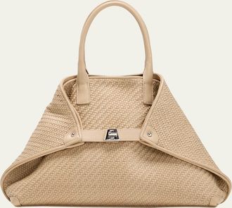 Akris Ai Small Braided Leather Top-Handle Bag