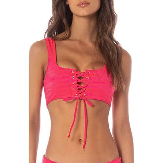 Maaji Flowerbed Dazzle Reversible Bikini Top in Red at Nordstrom Rack, Size Medium