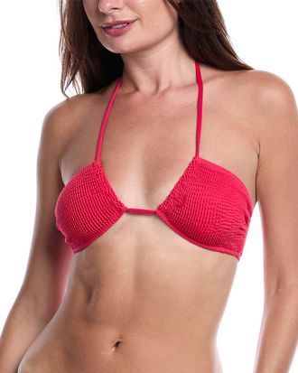 WeWoreWhat Weworewhat Cross Front Bandeau Bikini Top