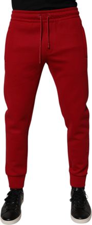 Dolce & Gabbana Red Cotton Jogger Jogging Mens Pants