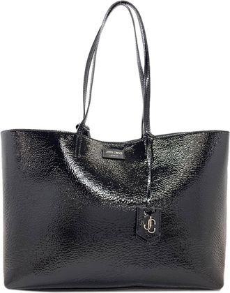 Jimmy Choo London Black Patent Leather Pouch Tote Bag (Pre-Owned)