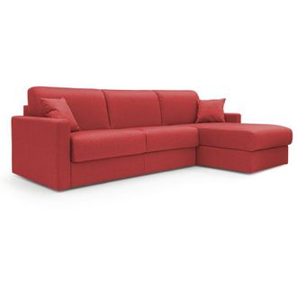 Divani.Store Divani.store - Chris Sof&aacute; Esquinero De 5 Plazas En Tejido Impermeable 268 Cm Derecho (mat 140x197) Rojo