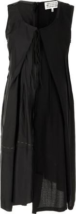 Maison Margiela Panel Dress - Dames - Korte kleedjes - Zwart - 3XS - Wol - Kleedjes