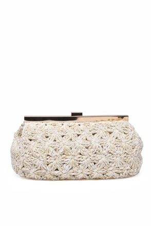 Fabiana Filippi Raffia Clutch - White