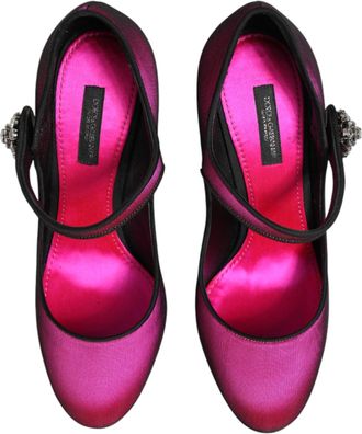 Dolce & Gabbana Womens Strass-Embellished Mary Jane Heel Pink