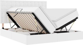 vidaXL Storage Bed with Mattress Pure White 180 x 200 cm Faux Leather vidaXL