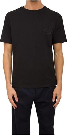 Etro Logo T-Shirt - Heren - T-shirts - Zwart - L - Katoen - Tops