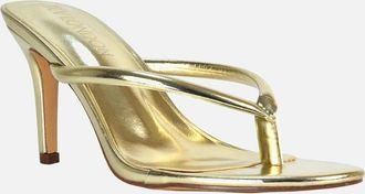 XY London Womens XY London Womens/Ladies Celina Metallic Toe Post Slip-on Stiletto Heel Sandals - Metallic Gold - Size: 6