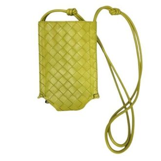 Bottega Veneta Intrecciato Green Yellow Leather Handbag Shoulder Bag Tote Bag (Pre-Owned)