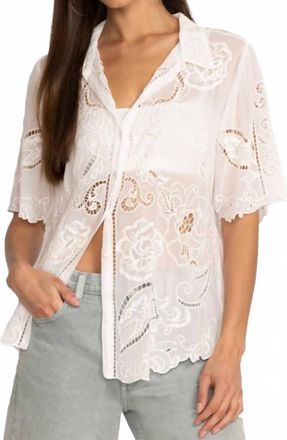 Johnny Was Chryssie Button Up Blouse In White