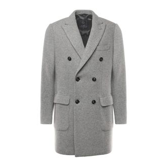 Fay Double-Breasted Coats, male, Gray, M, Double-Breasted Coats