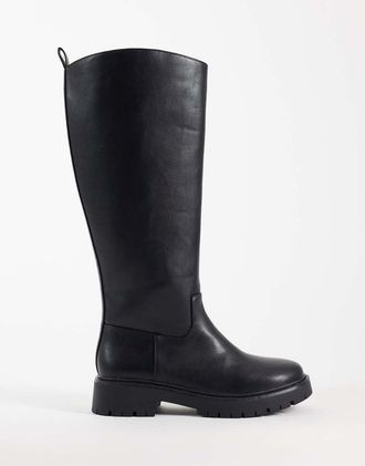 London Rebel Clove - Stivali al ginocchio neri con suola spessa-Nero