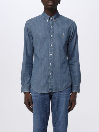 Polo Ralph Lauren Slim Fit Cotton Denim Shirt with Embroidered Pony Logo