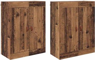 vidaXL Gabinetes montados en la pared 2 pcs Madera Vieja vidaXL