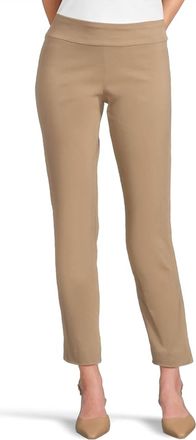 Krazy Larry Pull On Ankle Pant In Taupe