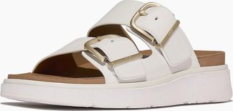 FitFlop Womens Fitflop Gen-FF Two-Bar Leather Womens Urban White Sandals - Size: 4