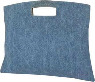 Chanel Pre-owned Clutches, female, Blue, Size: ONE SIZE Pre-owned Vintage Denim Clutch