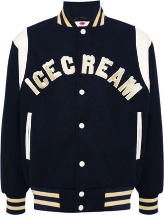 Icecream drippy varsity jacket - men - Polyester/Polyester/Polyester - L - Blue