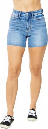 Judy Blue Womens Mila Hi-Rise Cutoff Shorts In Light Wash