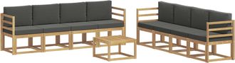 vidaXL Conjunto De Sof&aacute;s De Exterior 9 Uds. Blanco Y Antracita Vidaxl