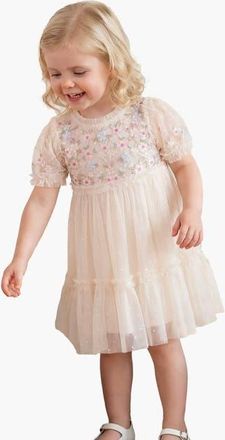 Needle & Thread Garland Ribbon Bodice Baby DressBaby in Cream/pastel Lemon at Nordstrom, Size 12-18M