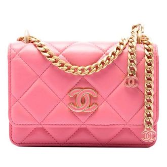 Chanel Pre-owned Quilted Crossbody Bag - Dames - Pre-owned - Roze - Maat: ONE Size Leer