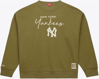 Mitchell & Ness Womens Mitchell & Ness Olive New York Yankees Cooperstown Collection Fleece Sweatshirt at Nordstrom, Size Xx-Large