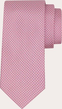 Ferragamo Men Golf print silk tie Pink