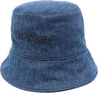 Off-white Bookish denim bucket hat - women - Cotton - M - Blue
