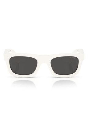 Prada 50mm Pillow Sunglasses in Talc /Dark Grey at Nordstrom