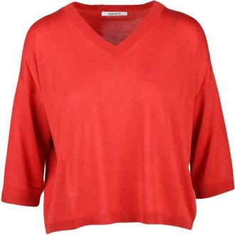 KANGRA Silk Cashmere V-Neck Sweater with Ribbed Hem and Cuffs