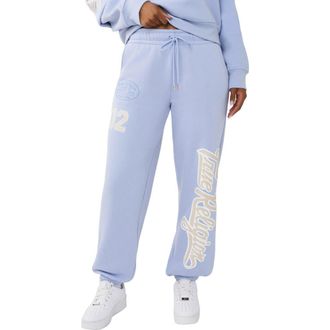 True Religion Fleece Boyfriend Joggers in Brunnera Blue at Nordstrom, Size Xx-Large