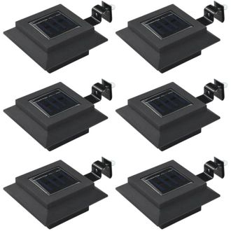 vidaXL Outdoor Solar Lamps 6 pcs led Square 12 cm Black Vidaxl