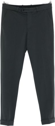 Roberto Ricci Design Slim Tapered Gray Trousers With Cuffed Hems