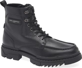 Karl Lagerfeld Apron Toe Combat Boot in Black at Nordstrom Rack, Size 7.5
