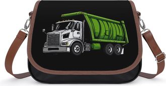 Generic Garbage Truck Crossbody Bag Womens Handbag PU Message Bags Shoulder Purse with Adjustable Strap